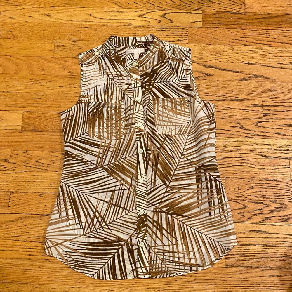 Banana Republic Silk Sleeve Button Down Size 4